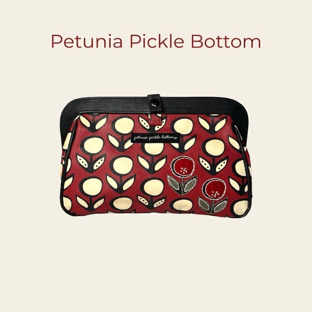 Petunia Pickle Bottom Red Floral Print Small Baby Bag Shoulder Handbag Detachabl